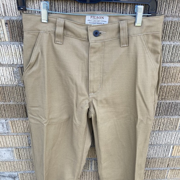 CC Filson Fenimore Twill Pant‎ Sz 28 MADE USA 11010726 Warm Tan Khaki Unhemmed